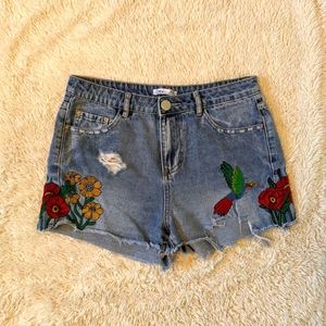 Dex Denim Embroidered Shorts